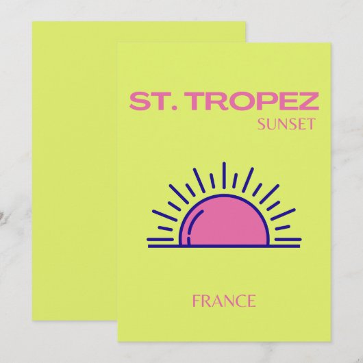 St. Tropez, Preppy, Green Bedankkaart (Voorkant / Achterkant)