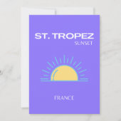St. Tropez, Sunset, Paars Bedankkaart (Voorkant)