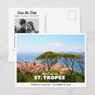 St. Tropez Trouw Save the Date Reis Retro Briefkaart