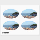 st-tropez uitzicht ovale sticker (Vel)