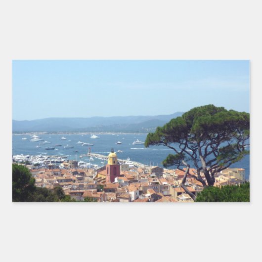 st-tropez uitzicht rechthoekige sticker (Voorkant)