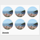 st-tropez uitzicht ronde sticker (Vel)