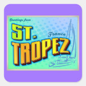 ST. TROPEZ VIERKANTE STICKER (Voorkant)