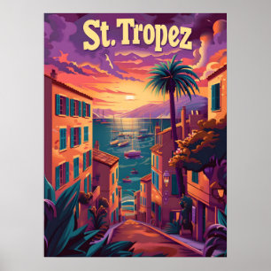 St.Tropez Zonsondergang Poster