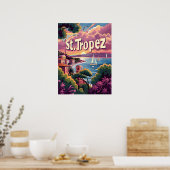 St.Tropez Zonsondergang Poster (Keuken)