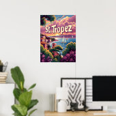 St.Tropez Zonsondergang Poster (Thuiskantoor)