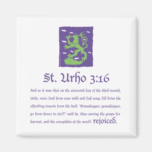 St. Urho 3:16 - Magneet (Voorkant)