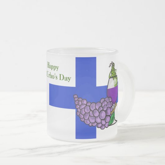 St. Urho Beer Mok Grasshopper in wijnglas (Voorkant rechts)