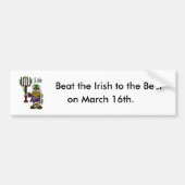 St. Urho Bumpersticker = "Beat Irish to the Beer" (Voorkant)
