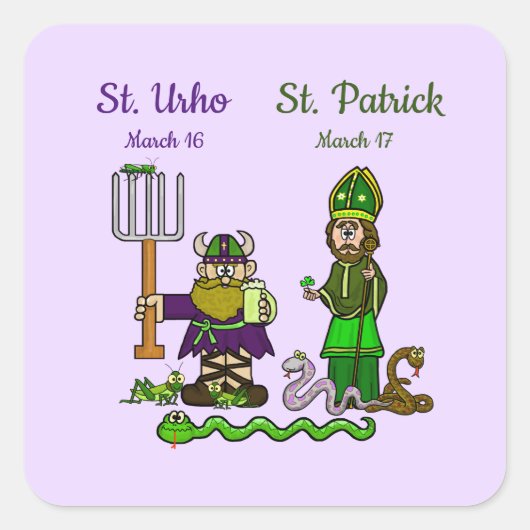 St. Urho en St. Patrick Stickers (Voorkant)