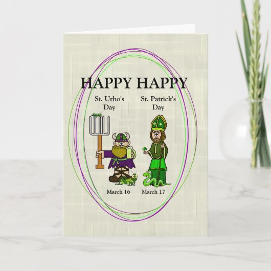St. Urho en St. Patrick Together Card Kaart (Voorkant)