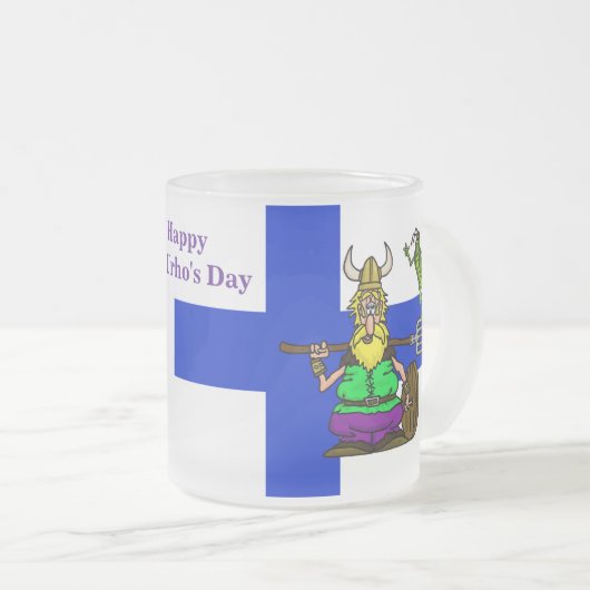 St. Urho Fins Vlag Vrede Grasshopper Bier Mok (Voorkant rechts)