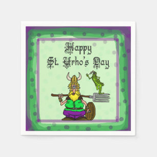 St. Urho Grasshopper Peace Sign Napkins Servetten