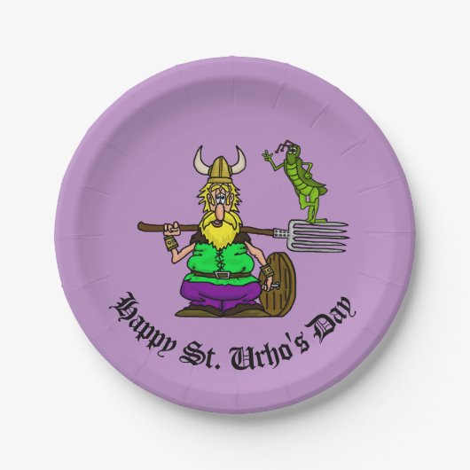 St. Urho Grasshopper Peace Sign Paper-Borden Papieren Bordje (Voorkant)