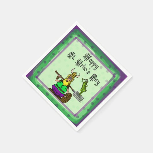 St. Urho Grasshopper Vredesteken servetten (Hoek)