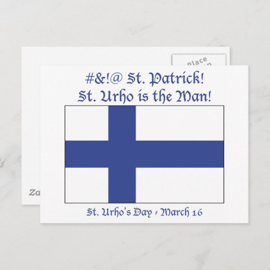 St. Urho is het Man Briefkaart (Voorkant / Achterkant)