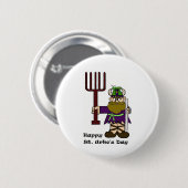 St. Urho met één sprinkhaan op Pet Button (Voorkant /achterkant)