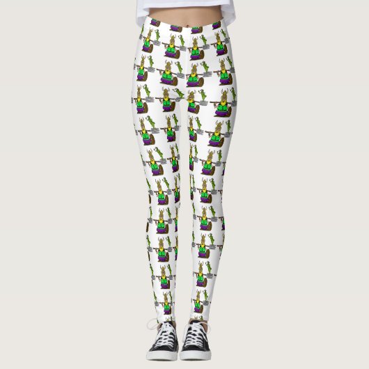 St. Urho met Grasshopper op Pitchfork Leggings (Voorkant)