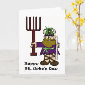 St. Urho met sprinkhaan op zijn Petten Kaart (Gele Bloem)