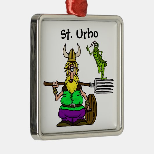 St. Urho met Vrede Grasshopper Kerst Ornament (Rechts)