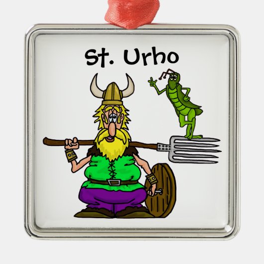 St. Urho met Vrede Grasshopper Kerst Ornament (Voorkant)