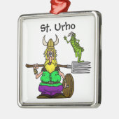St. Urho met Vrede Grasshopper Kerst Ornament (Links)