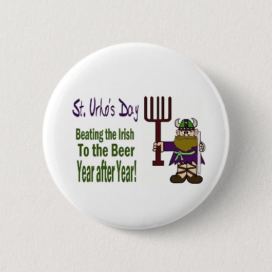 St. Urho - Verslaan van de Ierse Buttonnen Ronde Button 5,7 Cm (Voorkant)