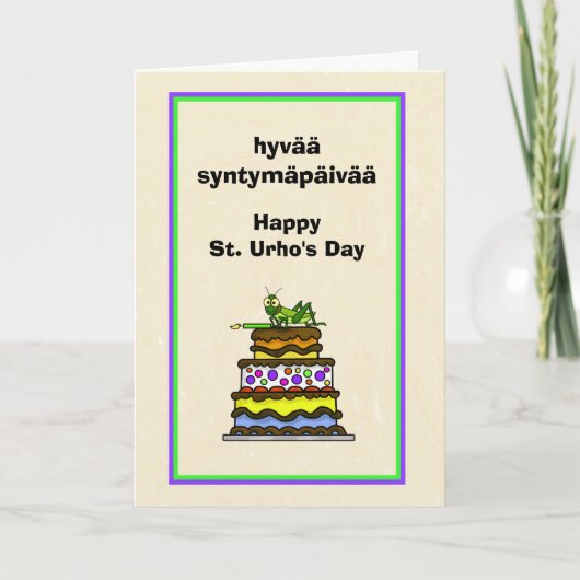 St. Urho's Day Birthday Card 16 maart Kaart (Voorkant)