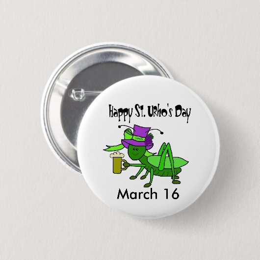 St. Urho's Day Button (Voorkant /achterkant)