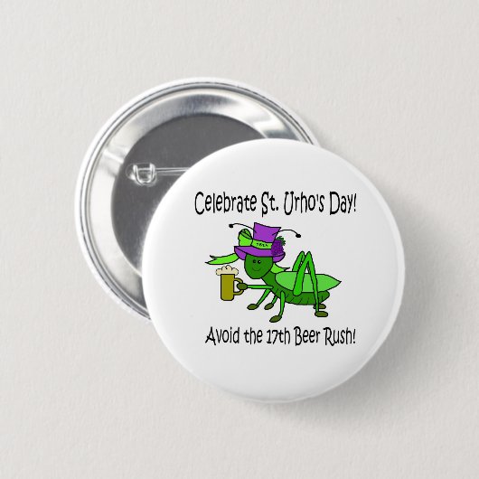 St. Urho's Day Button (Voorkant /achterkant)