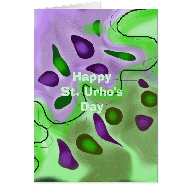 St. Urho's Day Modern Art Green & Paarse Card (Voorkant)