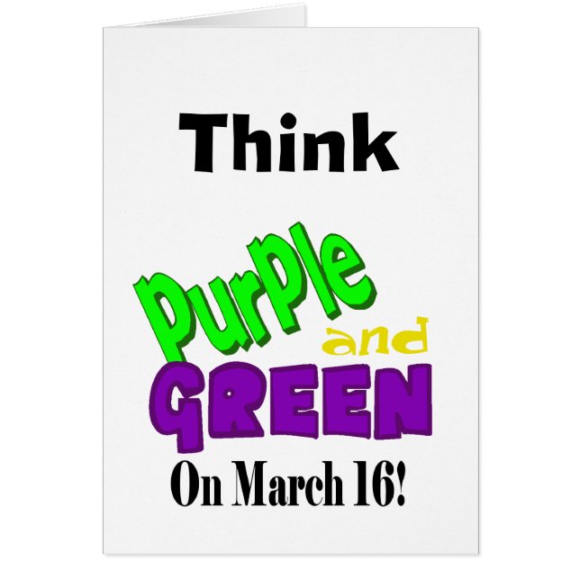 St. Urho's Day Rhyme of Reason Funny Card (Voorkant)