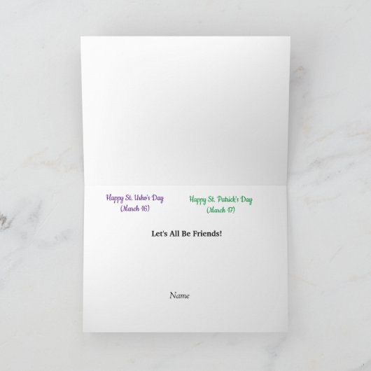 St. Urho's Day & St. Patrick's Day Card Kaart (Binnen)