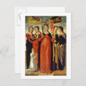St. Ursula en Vier Zagen (tempera op paneel) Briefkaart (Voorkant / Achterkant)