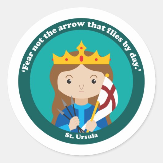 St. Ursula Ronde Sticker (Voorkant)
