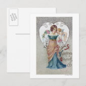 St. Valentijn de Cupido van de Groet Feestdagenkaart (Voorkant / Achterkant)