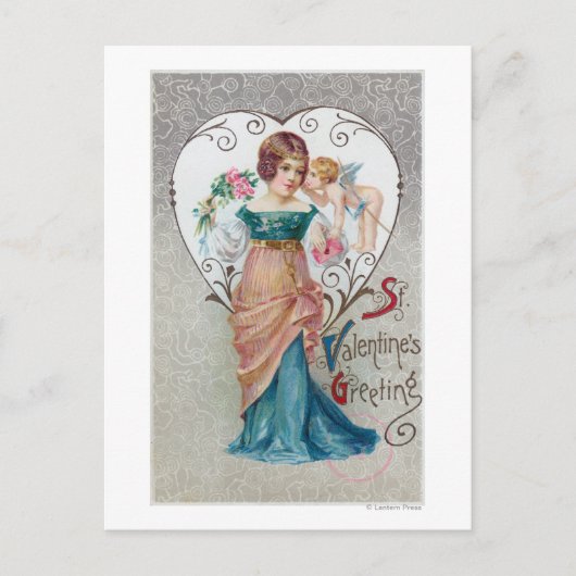 St. Valentijn de Cupido van de Groet Feestdagenkaart (Voorkant)