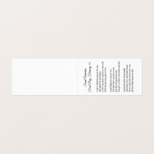 St. Valentijn Glas in lood Kaarten met Gebed (Binnenkant ongevouwen)