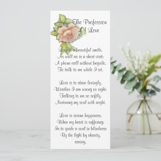 ST. Valentijns gedicht-pas aan Kaart (Staand voorkant)