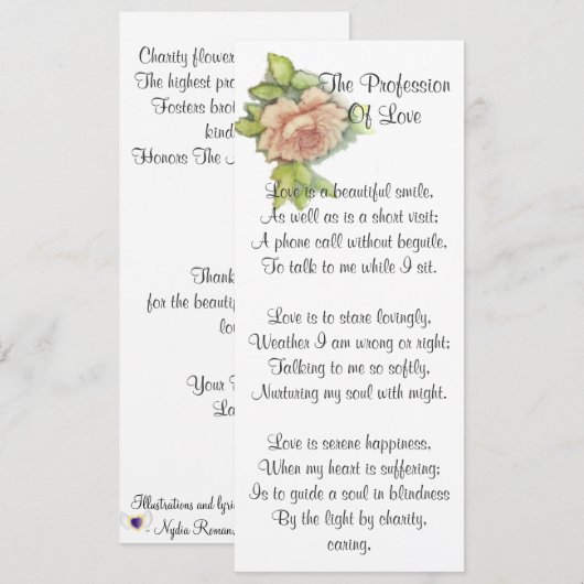 ST. Valentijns gedicht-pas aan Kaart (Voorkant / Achterkant)