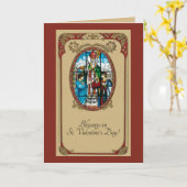 St. Valentijnsdag Glas in lood Kaart (Gele Bloem)