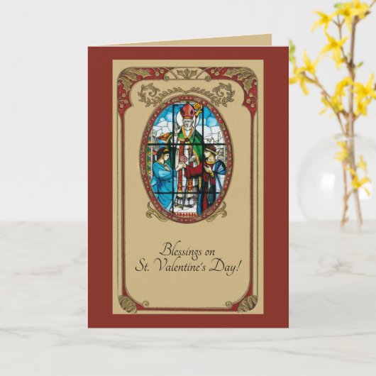 St. Valentijnsdag Glas in lood Kaart (Gele Bloem)