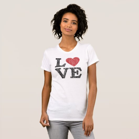 St. Valentijnsdag LOVE met hart T-shirt (Voorkant volledig)