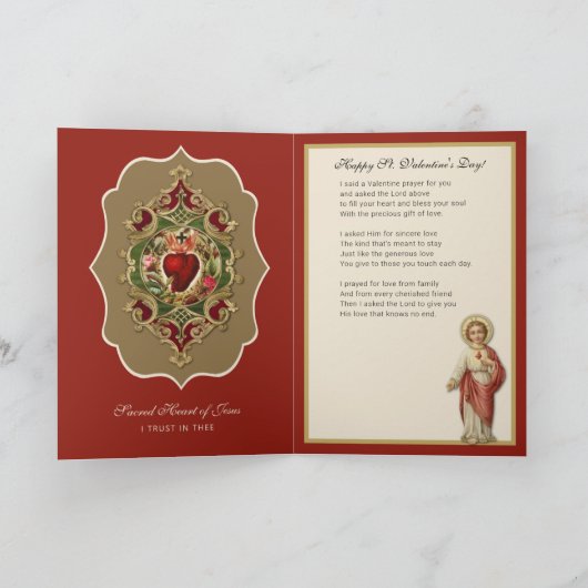 St. Valentijnsdag Religieuze Jesus Prayer Kaart (Binnen)