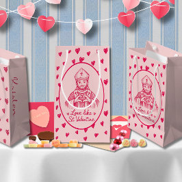 St Valentine Catholic Pink Heart Sketch Artwork Klein Cadeauzakje