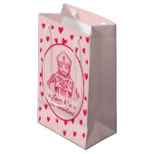 St Valentine Catholic Pink Heart Sketch Artwork Klein Cadeauzakje (Voorkant Gekanteld)