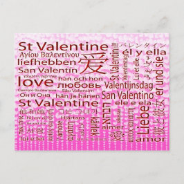 St. Valentine Multilingual Love Feestdagenkaart
