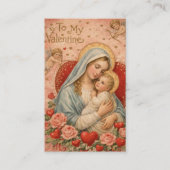 St. Valentine Prayer Poem Religious - Holy Card Visitekaartje (Voorkant)