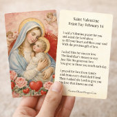 St. Valentine Prayer Poem Religious - Holy Card Visitekaartje