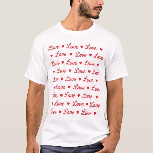 St. Valentines Day Men's White and Red  T-shirt (Voorkant)